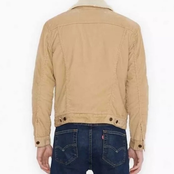 Levi’s Men’s Classic Corduroy Sherpa-Lined Trucker Jacket - Size XL Field of Rye - Picture 12 of 13